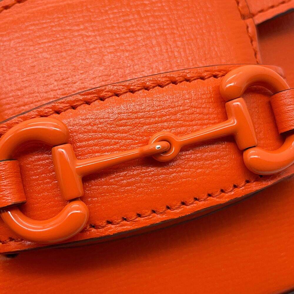 GUCCI Orange Leather Horsebit Shoulder Bag - Picture 10 of 15